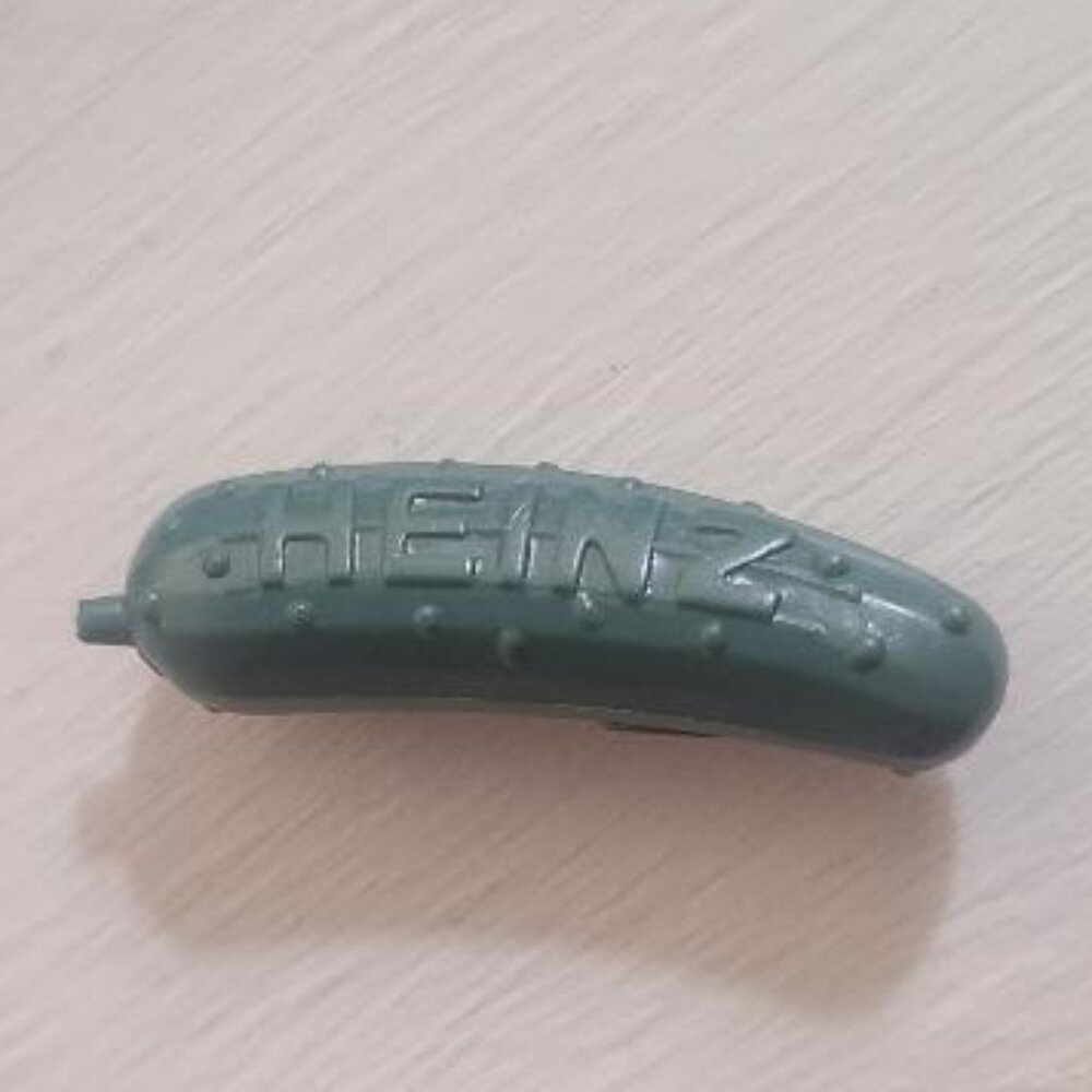 Heinz Dill Sweet Pickle Vintage Lapel Pin - Green Cucumber Condiment Logo Pin